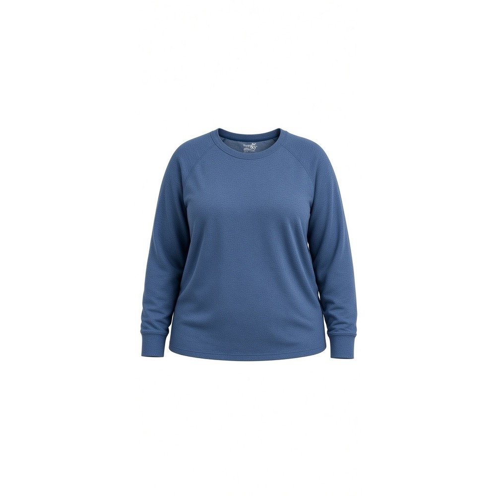 Terra & Sky Women's Plus Size 2X (20W-22W) Blue Heather Raglan Long Sleeve Sweat